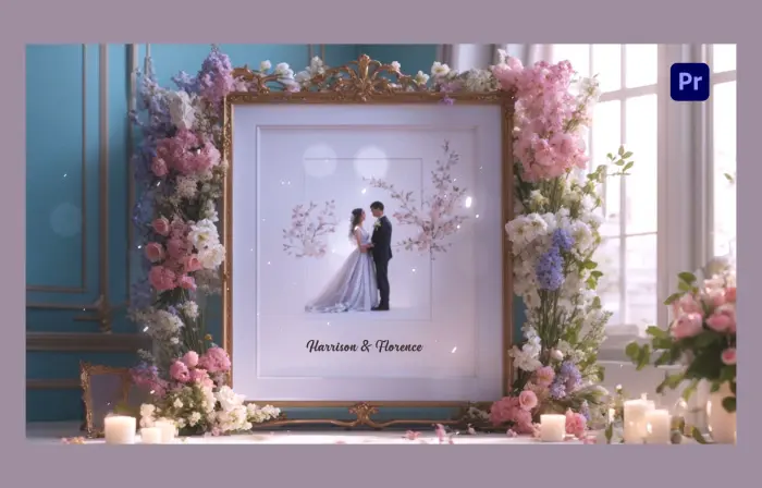 Creative 3D Flowers Frame Wedding Invitation Slideshow